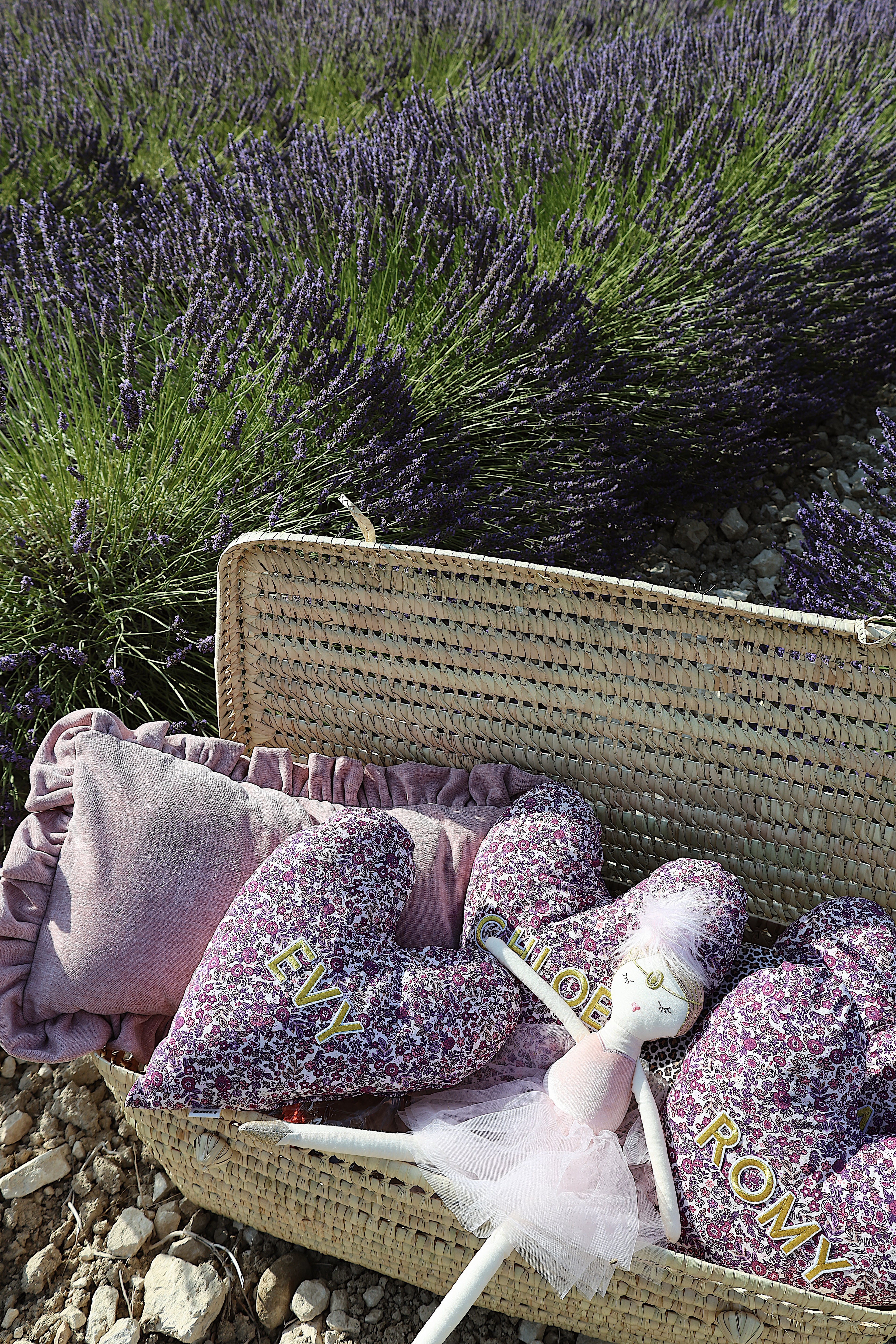 Le coussin coeur fleuri