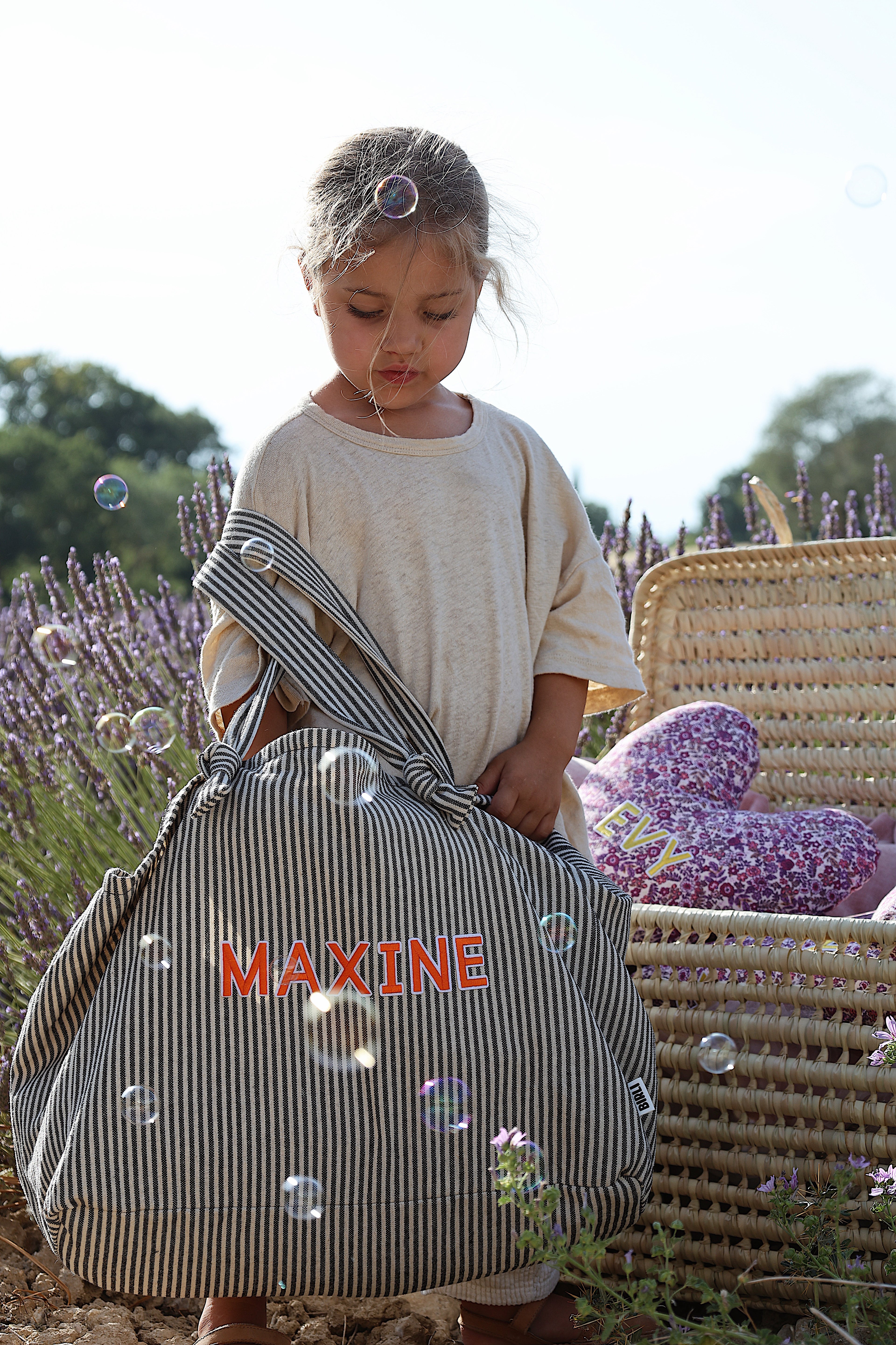 Le sac personnalisé rayé