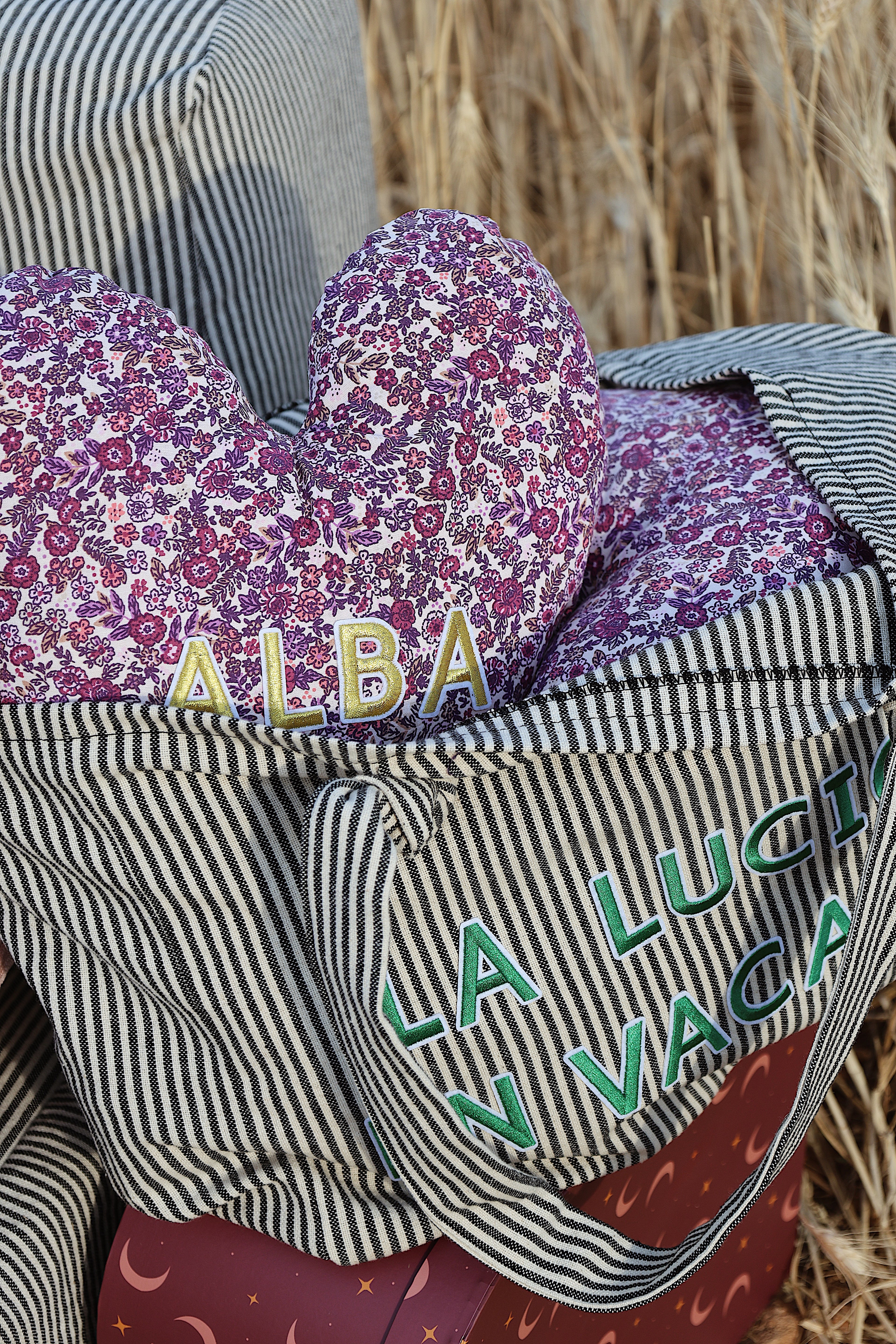 Le sac personnalisé rayé