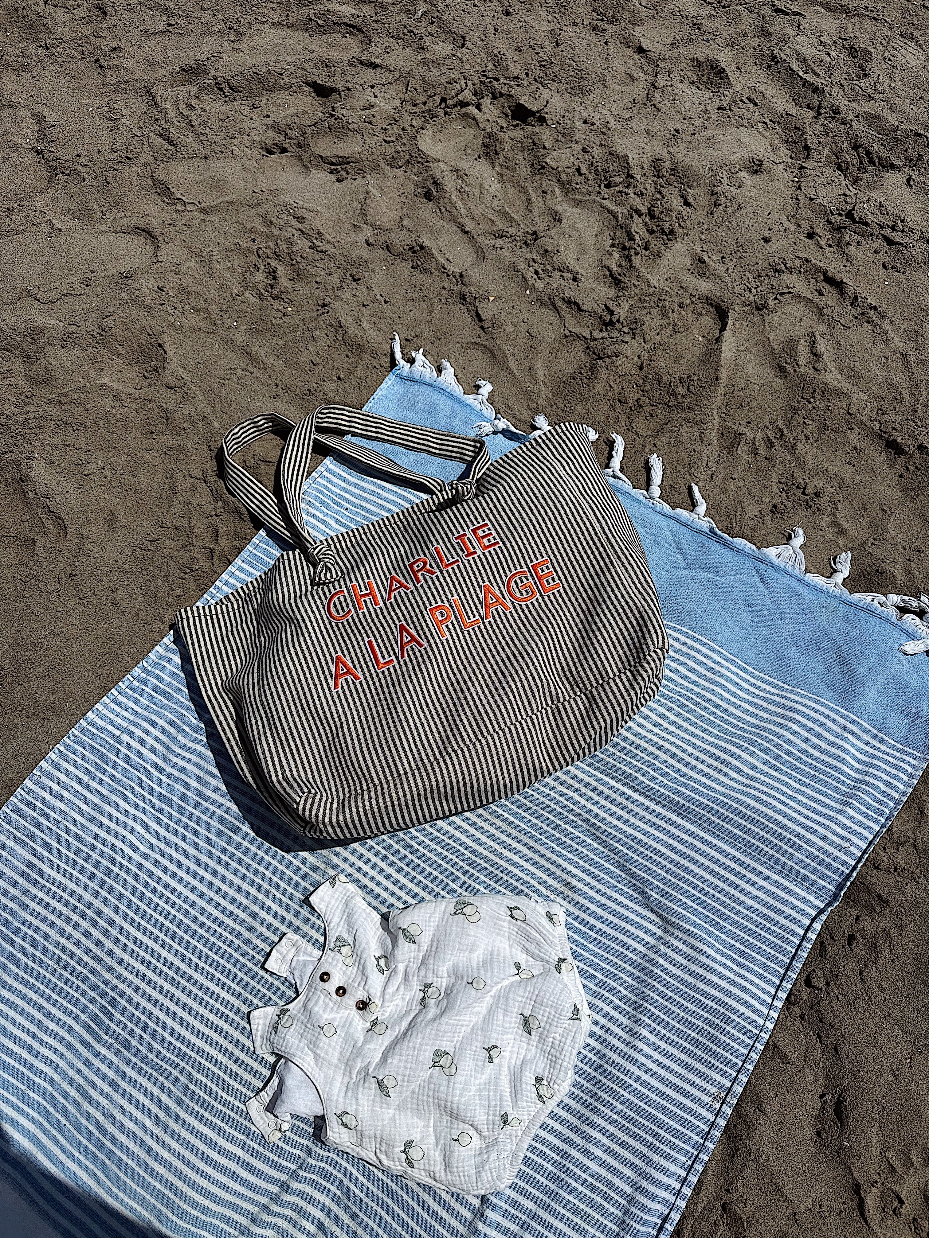 Le sac personnalisé rayé