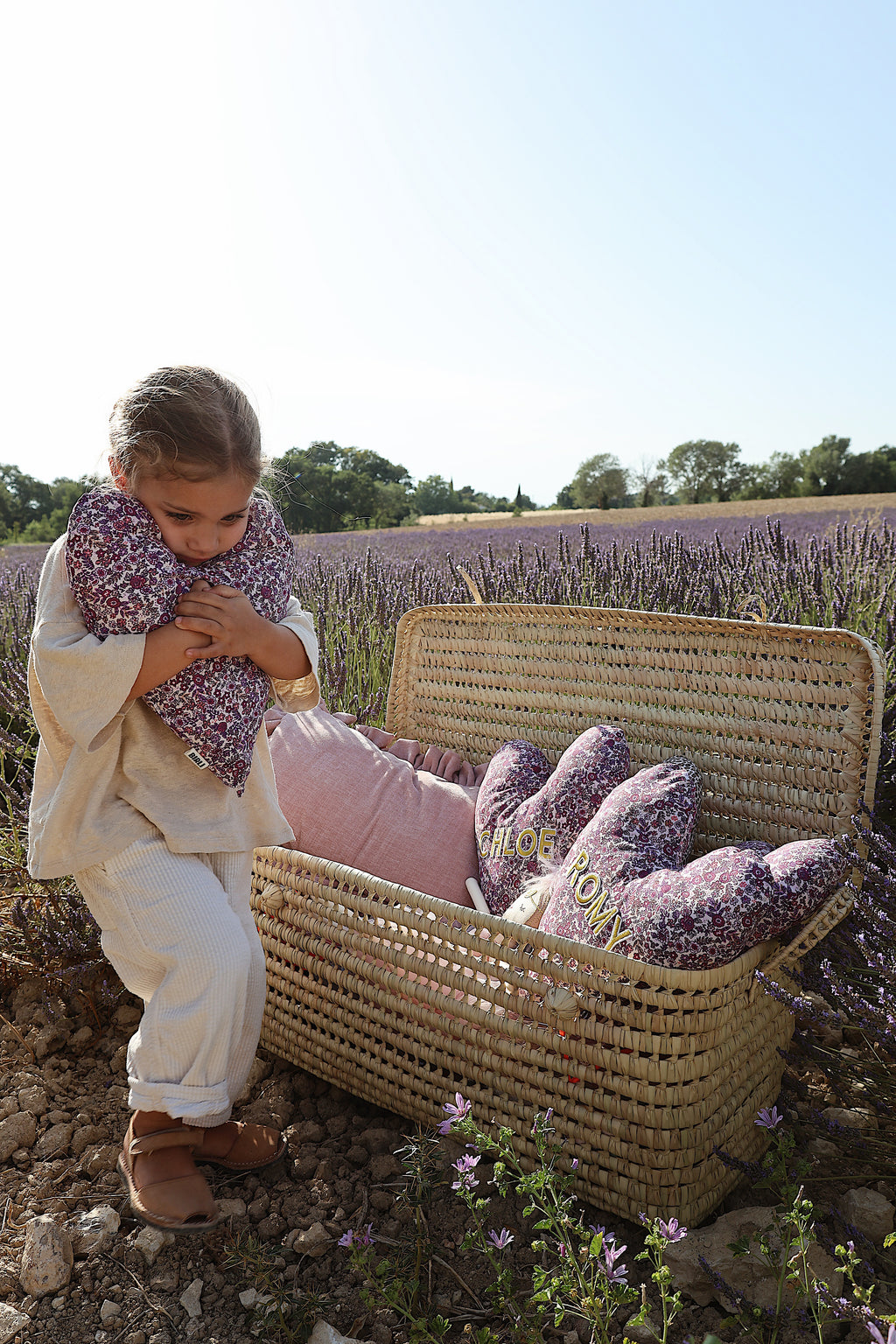 Le coussin coeur fleuri